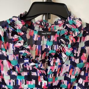Nine West blouse multi color tank top size medium